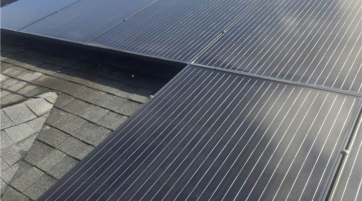 Rooftop solar panels after cleaning