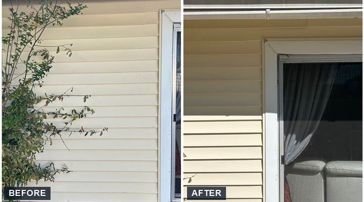 Vinyl siding soft wash before and after