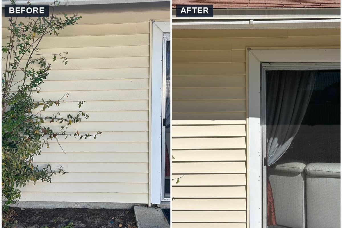Vinyl siding soft wash before and after